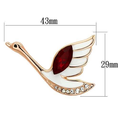 LO2762 - Flash Rose Gold White Metal Brooches with Top Grade Crystal in Siam