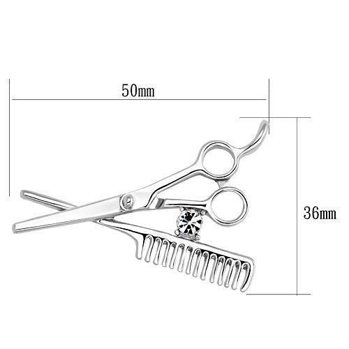 LO2767 - Imitation Rhodium White Metal Brooches with Top Grade Crystal in Clear