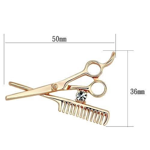 LO2768 - Flash Rose Gold White Metal Brooches with Top Grade Crystal in Clear