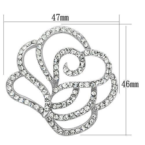 LO2813 - Imitation Rhodium White Metal Brooches with Top Grade Crystal in Clear