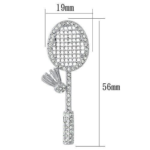 LO2823 - Imitation Rhodium White Metal Brooches with Top Grade Crystal in Clear