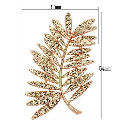 LO2830 - Flash Rose Gold White Metal Brooches with Top Grade Crystal in Light Peach