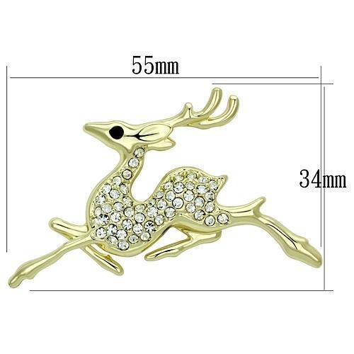 LO2859 - Flash Gold White Metal Brooches with Top Grade Crystal in Multi Color