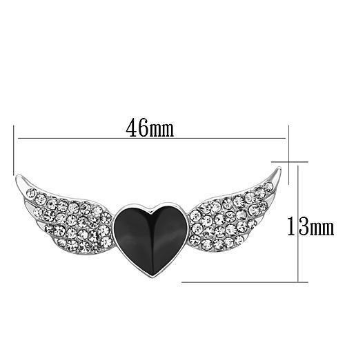 LO2908 - Imitation Rhodium White Metal Brooches with Top Grade Crystal in Clear