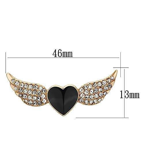LO2909 - Flash Rose Gold White Metal Brooches with Top Grade Crystal in Multi Color