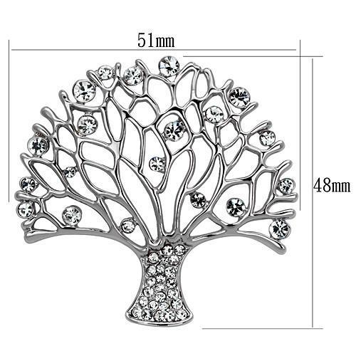 LO2915 - Imitation Rhodium White Metal Brooches with Top Grade Crystal in Clear