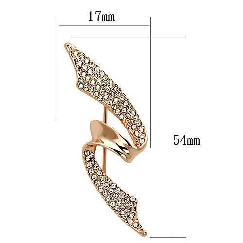 LO2941 - Flash Rose Gold White Metal Brooches with Top Grade Crystal in Clear