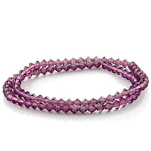 LO727 - Stone Bracelet with Top Grade Crystal in Amethyst