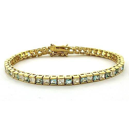 LOAS1315 - Gold 925 Sterling Silver Bracelet with AAA Grade CZ in Clear