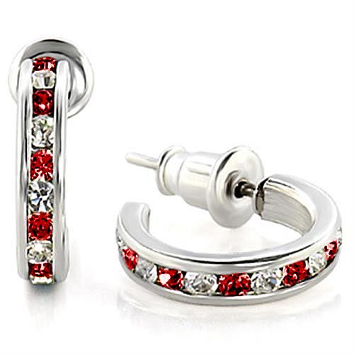LOAS1348 - High-Polished 925 Sterling Silver Earrings with Top Grade Crystal in Siam