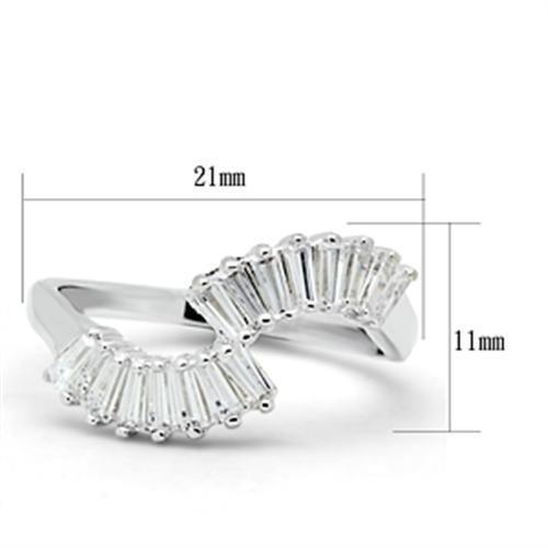 SS047 - Silver 925 Sterling Silver Ring with AAA Grade CZ in Clear