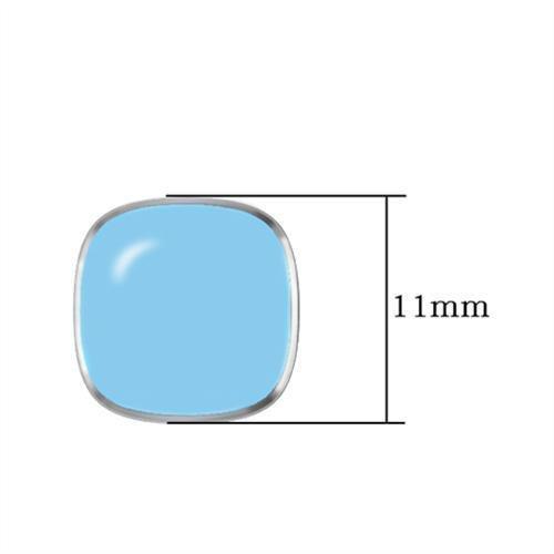 TK277 - High polished (no plating) Stainless Steel Earrings with Epoxy in No Stone