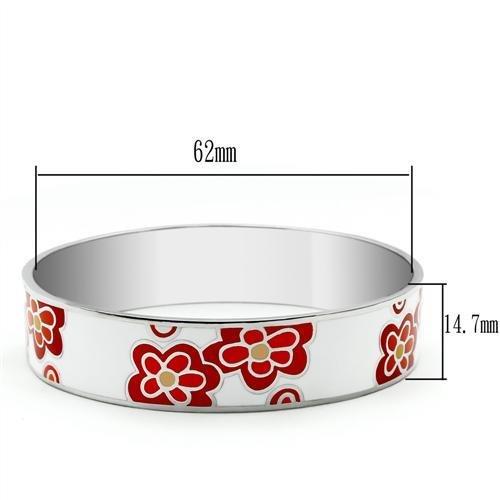 TK288 - High polished (no plating) Stainless Steel Bangle with Epoxy in No Stone