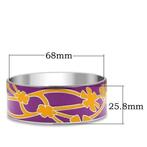 TK290 - High polished (no plating) Stainless Steel Bangle with Epoxy in No Stone