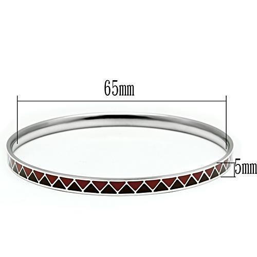 TK529 - High polished (no plating) Stainless Steel Bangle with Epoxy in Siam