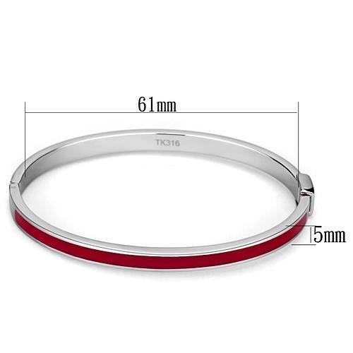 TK744 - High polished (no plating) Stainless Steel Bangle with Epoxy in Siam
