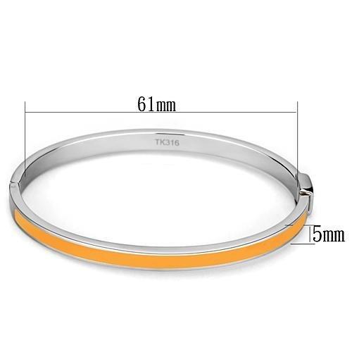 TK749 - High polished (no plating) Stainless Steel Bangle with Epoxy in Topaz