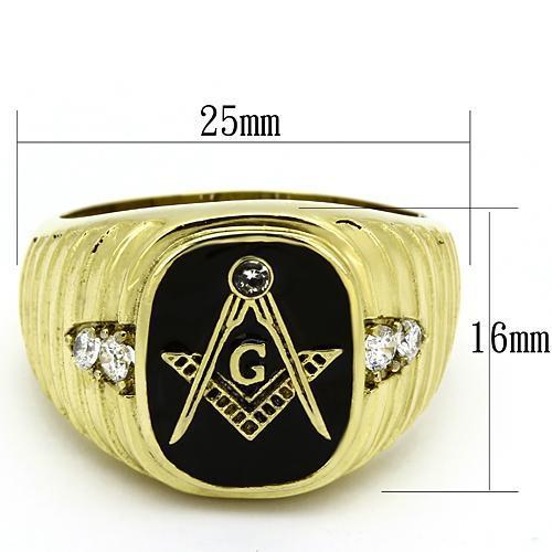 TK776 - IP Gold(Ion Plating) Stainless Steel Ring with Top Grade Crystal in Clear
