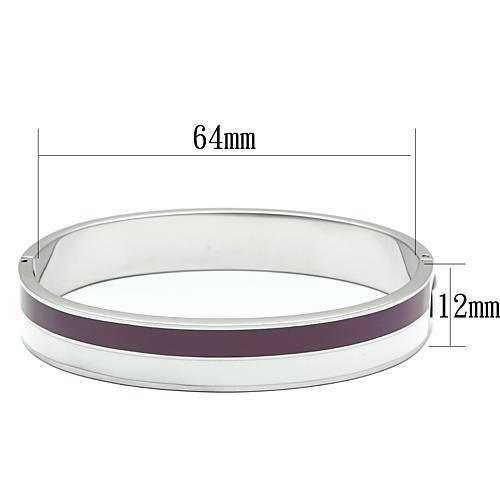 TK790 - High polished (no plating) Stainless Steel Bangle with Epoxy in Multi Color