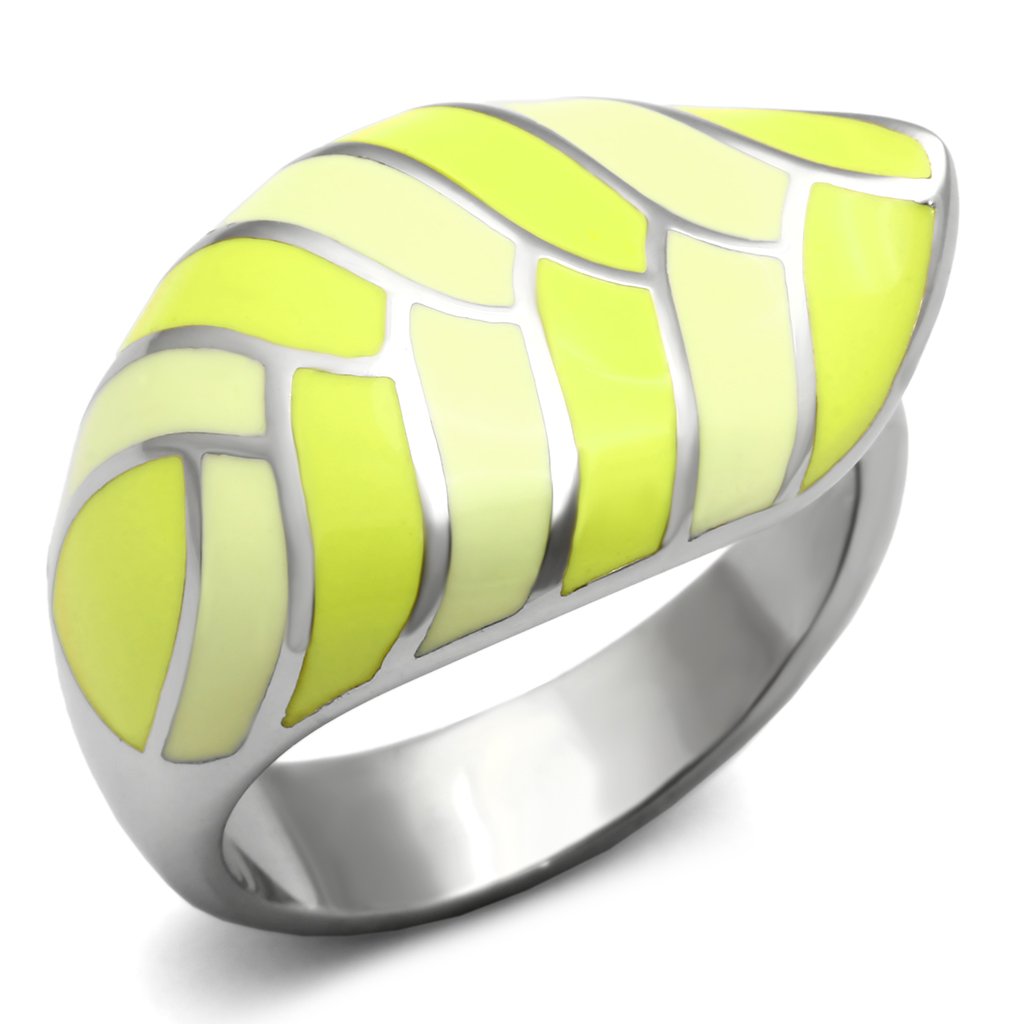 TK801 - High polished (no plating) Stainless Steel Ring with Epoxy in Multi Color