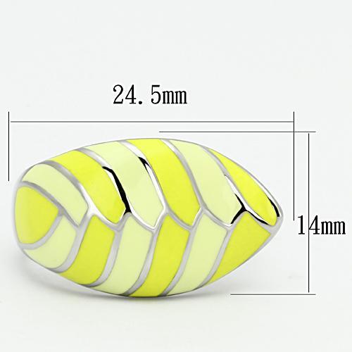 TK801 - High polished (no plating) Stainless Steel Ring with Epoxy in Multi Color