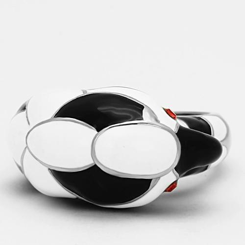 TK806 - High polished (no plating) Stainless Steel Ring with Top Grade Crystal in Orange