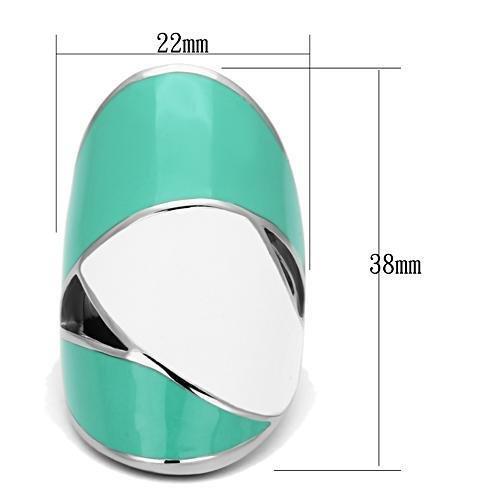 TK808 - High polished (no plating) Stainless Steel Ring with Epoxy in Multi Color