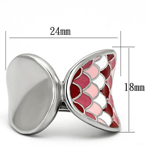 TK815 - High polished (no plating) Stainless Steel Ring with Epoxy in Multi Color