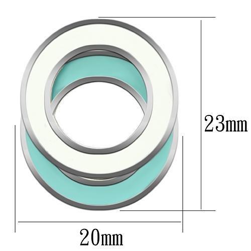 TK893 - High polished (no plating) Stainless Steel Earrings with Epoxy in Multi Color