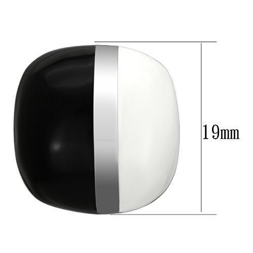 TK898 - High polished (no plating) Stainless Steel Earrings with Epoxy in Multi Color