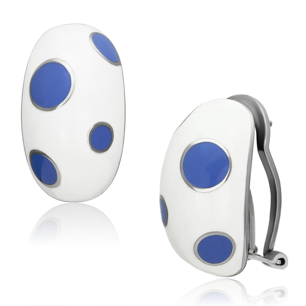 TK900 - High polished (no plating) Stainless Steel Earrings with Epoxy in Multi Color