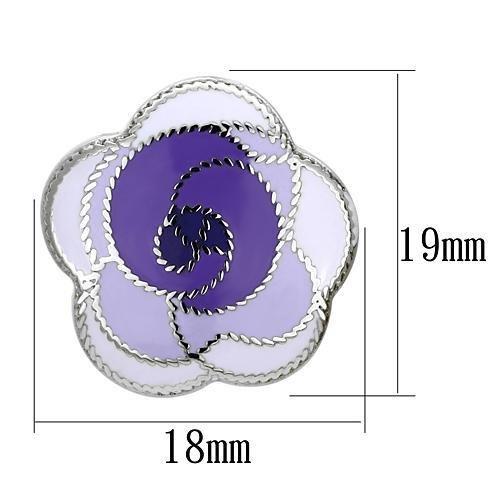 TK903 - High polished (no plating) Stainless Steel Earrings with Epoxy in Multi Color