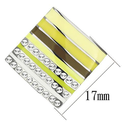 TK909 - High polished (no plating) Stainless Steel Earrings with Top Grade Crystal in Clear