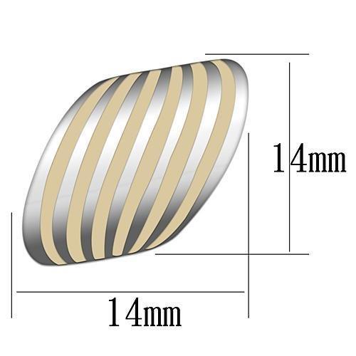 TK910 - High polished (no plating) Stainless Steel Earrings with Epoxy in Orange