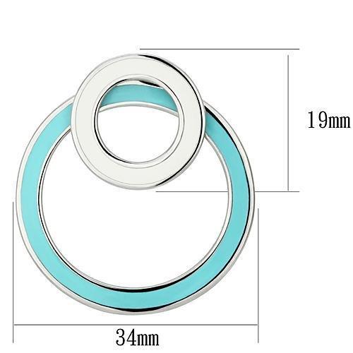 TK916 - High polished (no plating) Stainless Steel Earrings with Epoxy in Multi Color