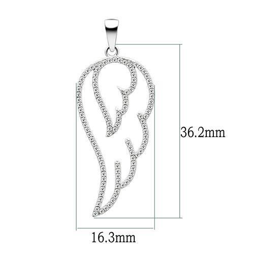 TS034 - Rhodium 925 Sterling Silver Necklace with AAA Grade CZ in Clear