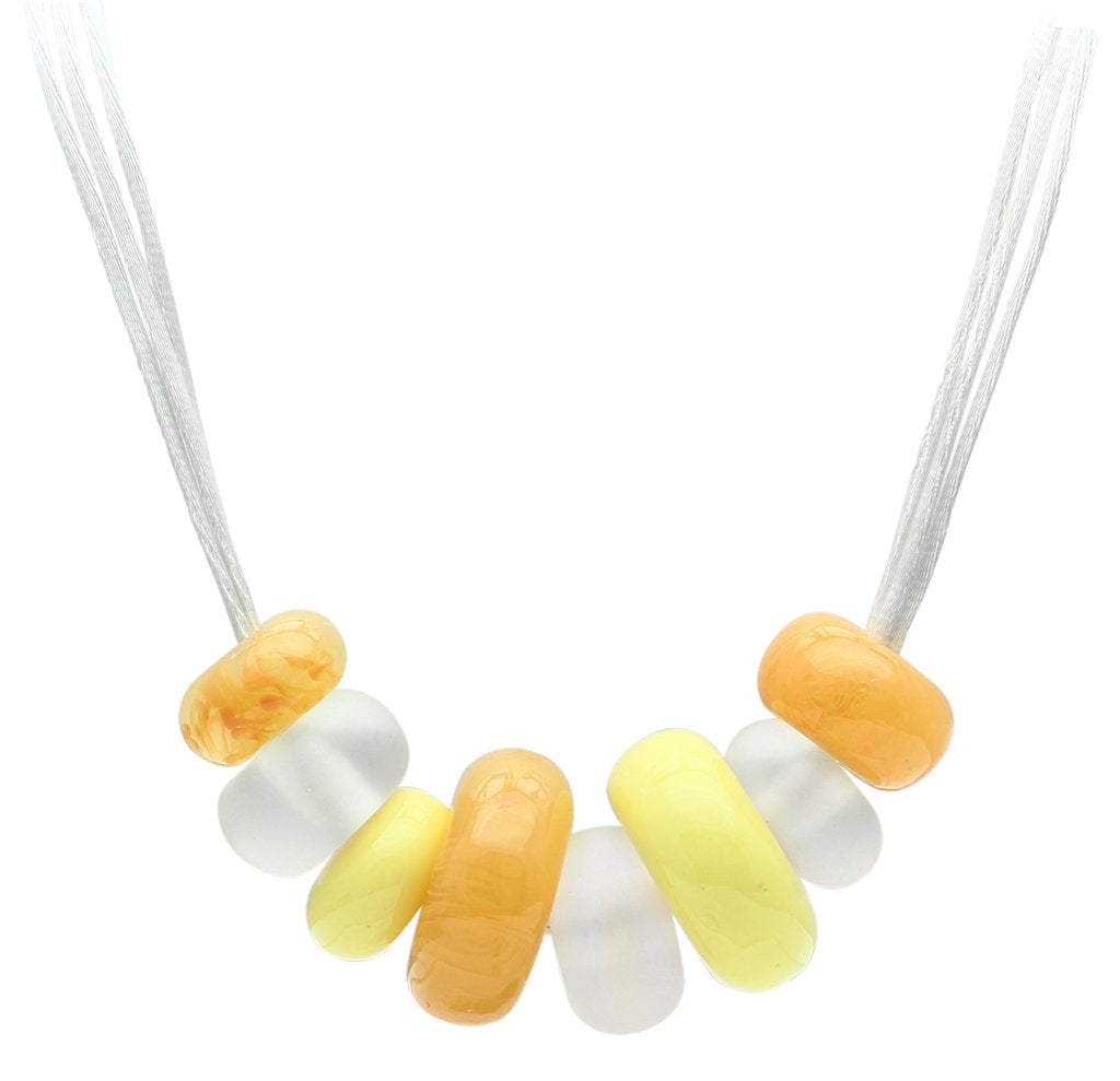 VL022 - Resin Necklace with Synthetic Synthetic Stone in Multi Color