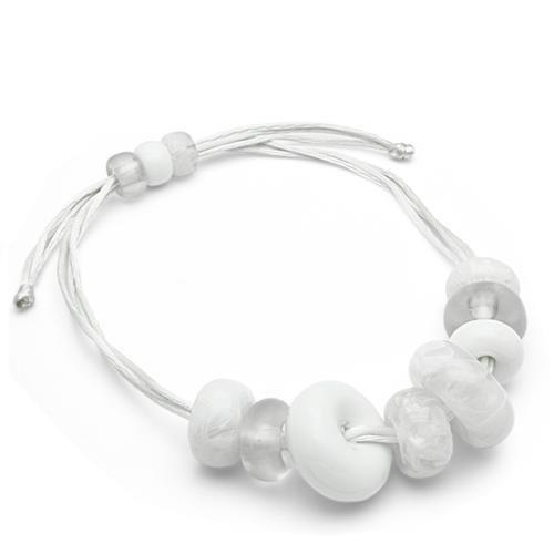 VL024 - Resin Necklace with Synthetic Synthetic Stone in White