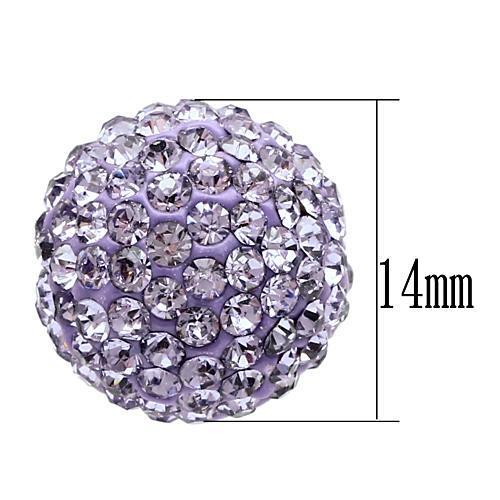 VL056 - Rhodium Brass Chain Pendant with Top Grade Crystal in Light Amethyst