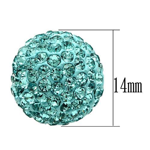 VL059 - Rhodium Brass Chain Pendant with Top Grade Crystal in Sea Blue