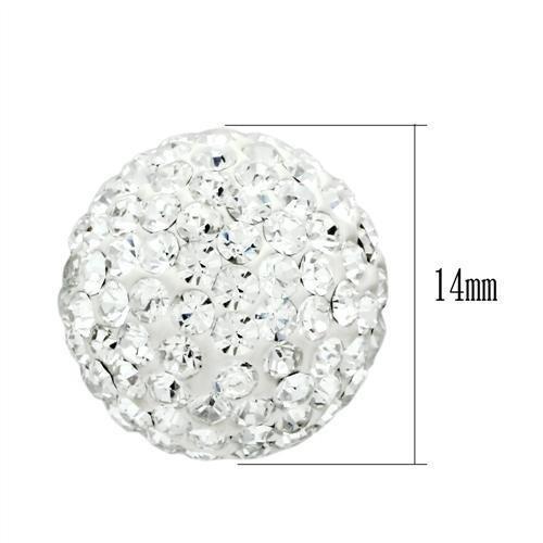 VL061 - Rhodium Brass Chain Pendant with Top Grade Crystal in Clear
