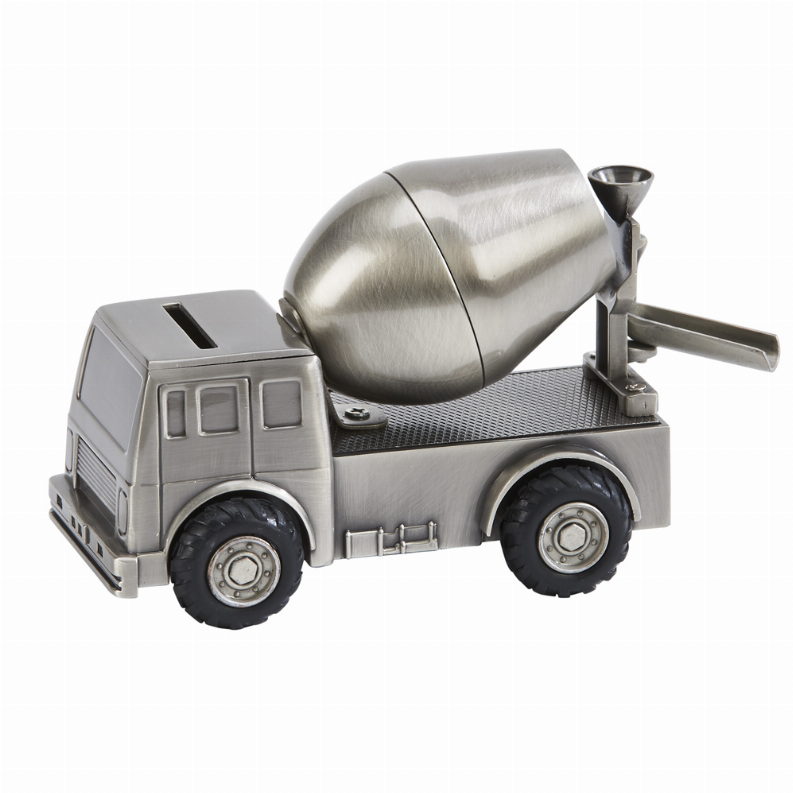 Cement Mixer Bank, Pewter Finish 3.5" X 2.75" X 5"