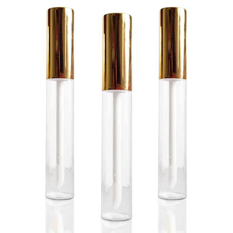 Gold empty lip gloss tubes