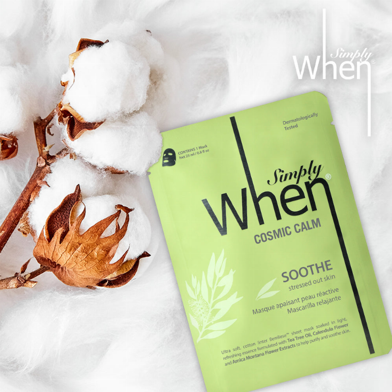 Cosmic Calm Soothe Ultra-Soft Cotton Linter Bemliese Sheet Mask - Simply When