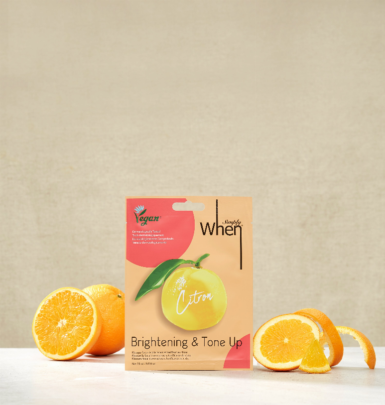 Vegan Citron Brightening & Tone Up Sheet Mask - Simply When