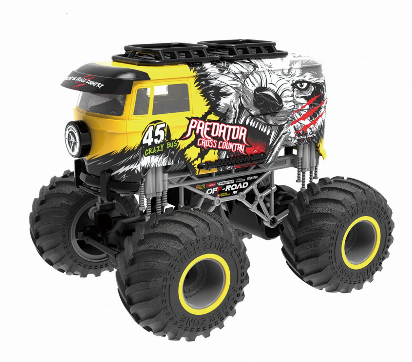 1:16 big wheel toy truck with VW bus body 2.4 GHz