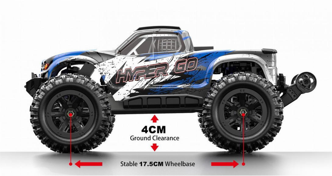1:16 scale 4WD truck with GPS 24 (2S) / 30 (3S) MPH 350 feet range is 2S AND 3S battery capable