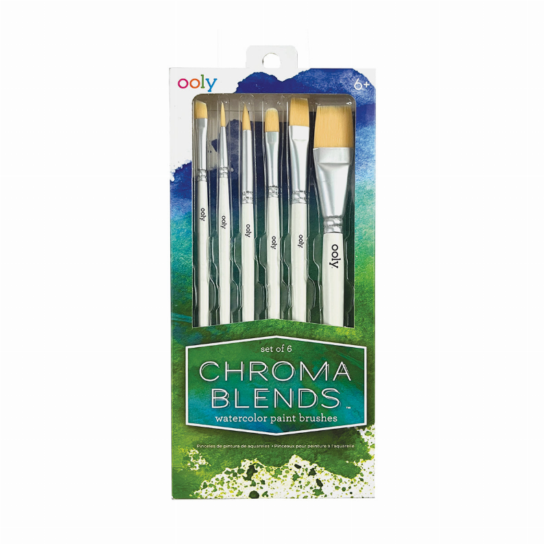 Chroma Blends Watercolor Paint Brushes - Set of 6