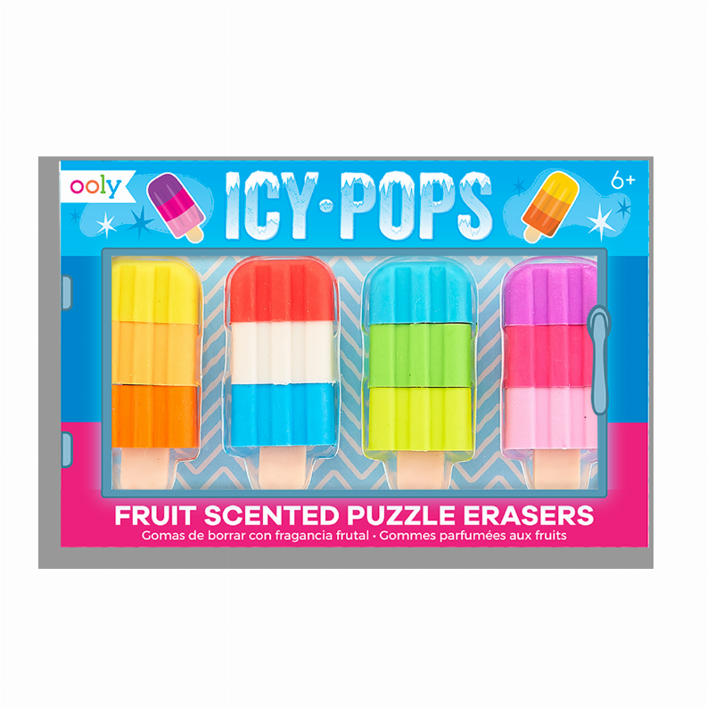 Icy Pops Scented Puzzle Erasers - Set of 4
