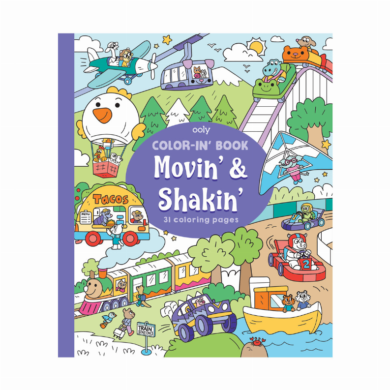Color-In' Book: Movin' & Shakin' (8" x 10")